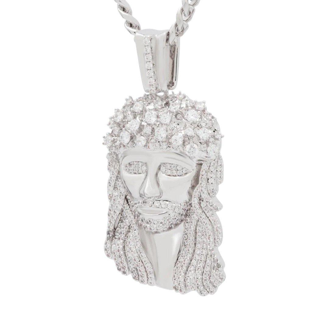 King Ice x Notorious B.I.G.-Biggie Jesus Necklace - WHITE GOLD